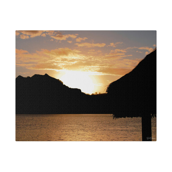 Sunset Over Bora Bora Canvas Print