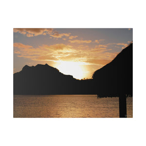 Sunset Over Bora Bora Canvas Print